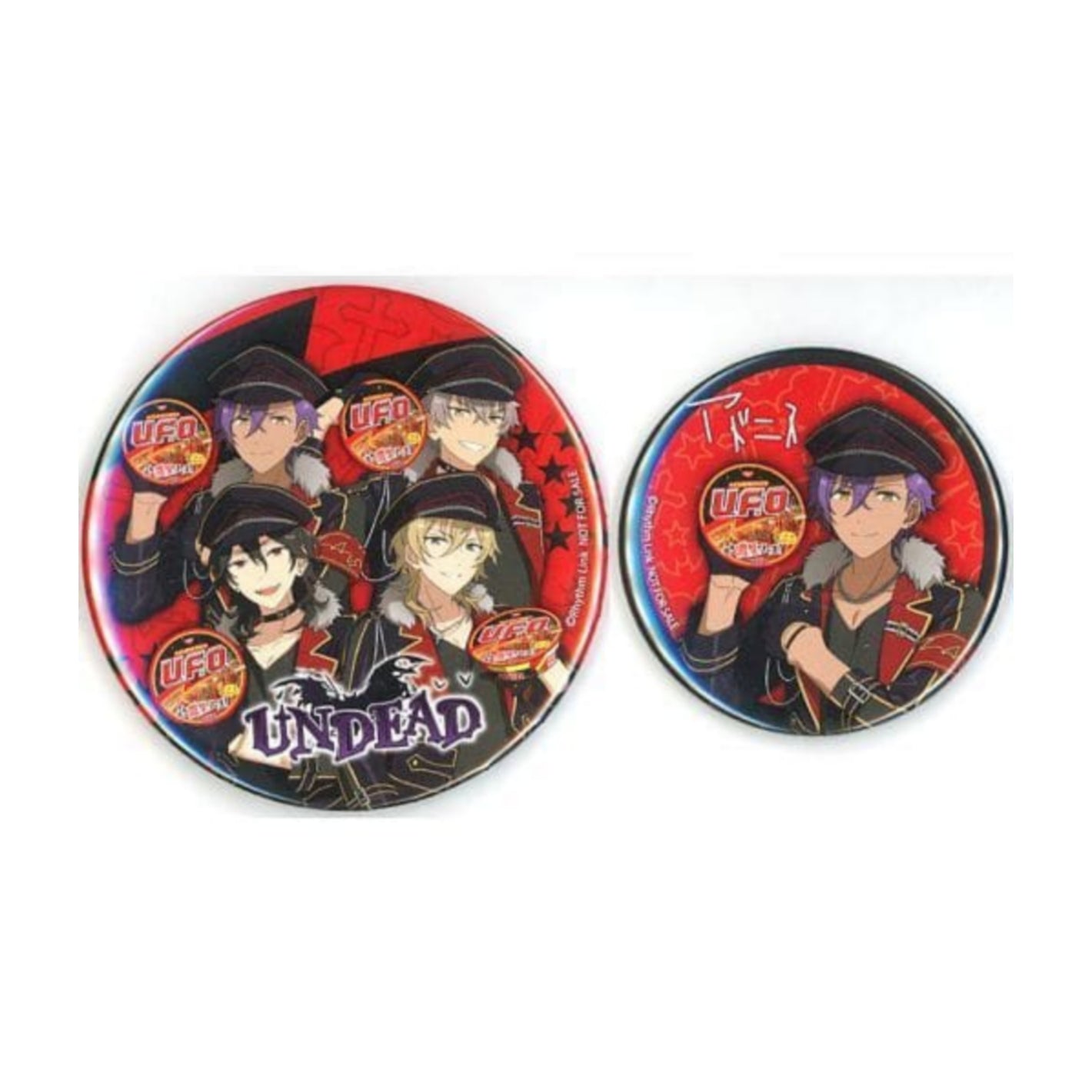Ensemble Stars! - UNDEAD & Adonis Otogari x Nissin Yakisoba UFO Collab Badge Set